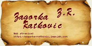 Zagorka Ratković vizit kartica